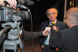 Wojciech Kilar podczas wywiadu telewizyjnego
